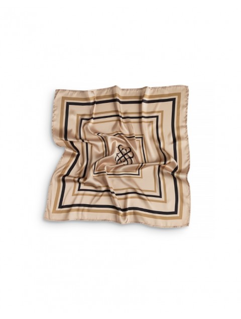 MIX AND MATCH Scarf Beige Logo Μπεζ Μαντήλι